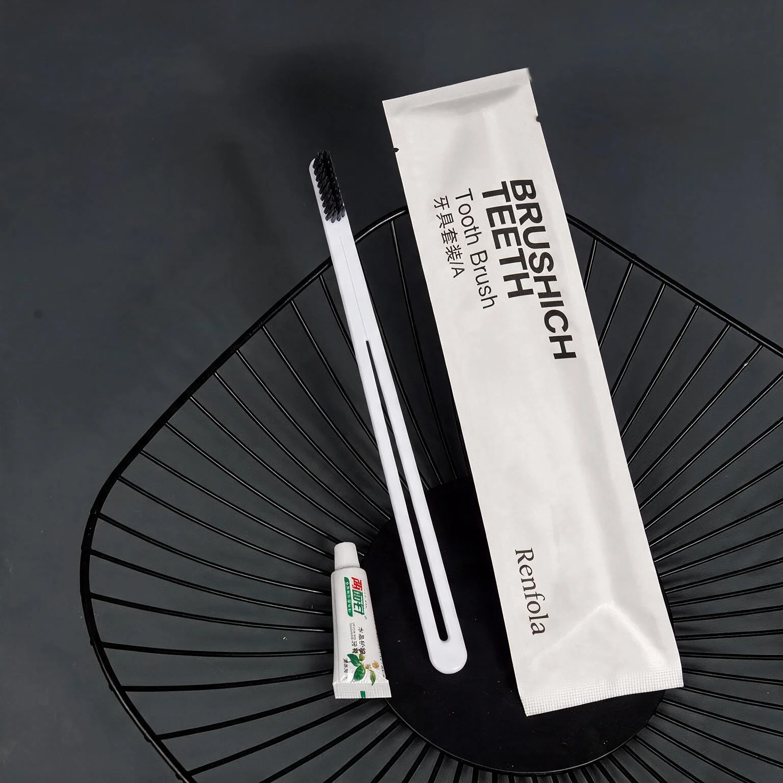 Renfola Lithos Collection Hotel Dental Kit, Slotted Handle with 3g Toothpaste
