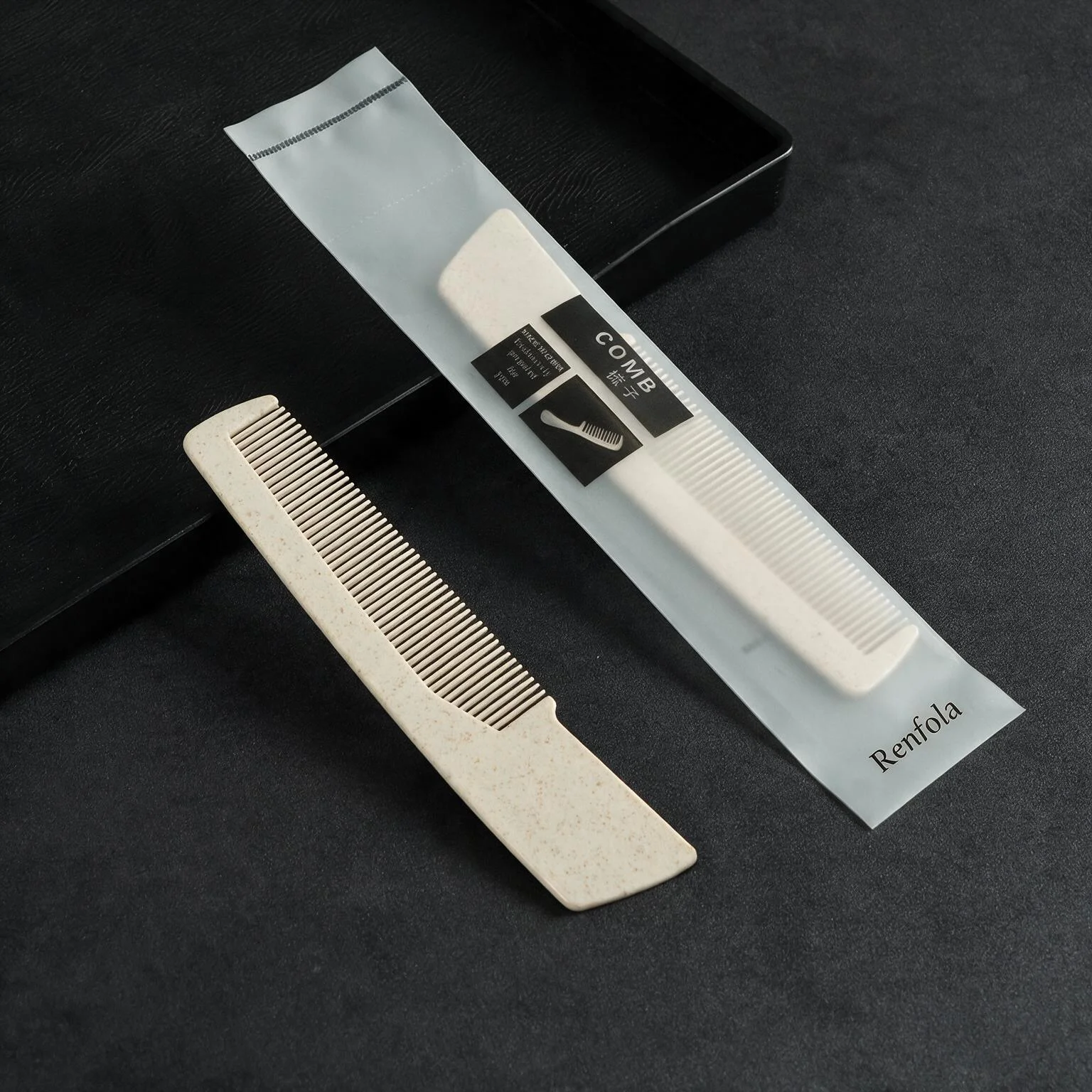 Renfola Frost Collection Hotel Comb, Wheat-Straw Blade Handle 19 cm