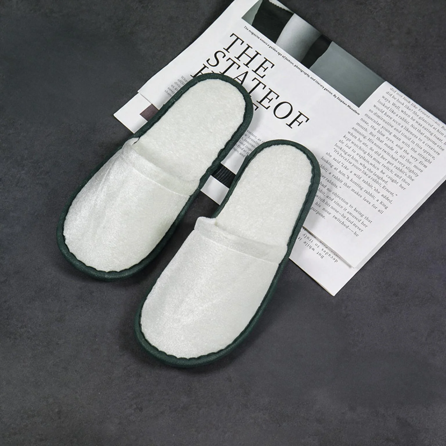 Renfola Urban Collection Closed-Toe Hotel Slippers, Velour 28 x 11  (about EU 42-43)