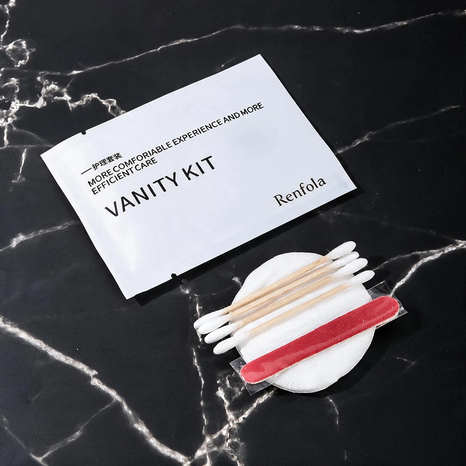 Renfola Mono Collection Hotel Vanity Kit, 7 Pieces with Wood-Stem Buds