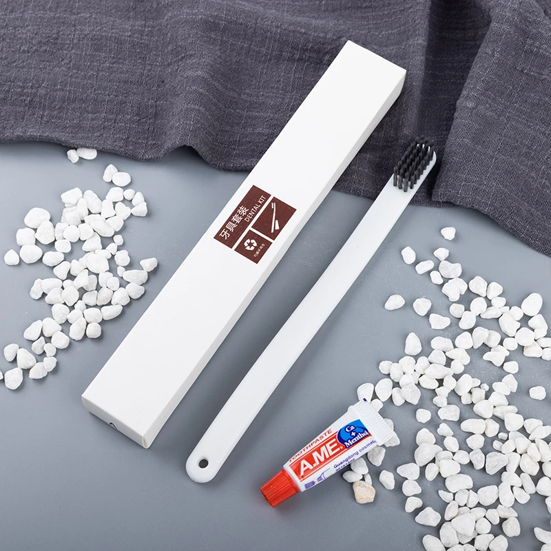 Renfola Alba Collection Hotel Dental Kit, S-Curve Porcelain White Handle with 3g Toothpaste