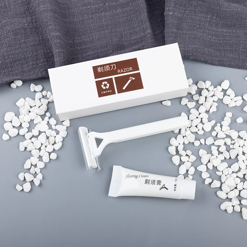 Renfola Alba Collection Hotel Razor, White T-Head with 10g Shaving Cream