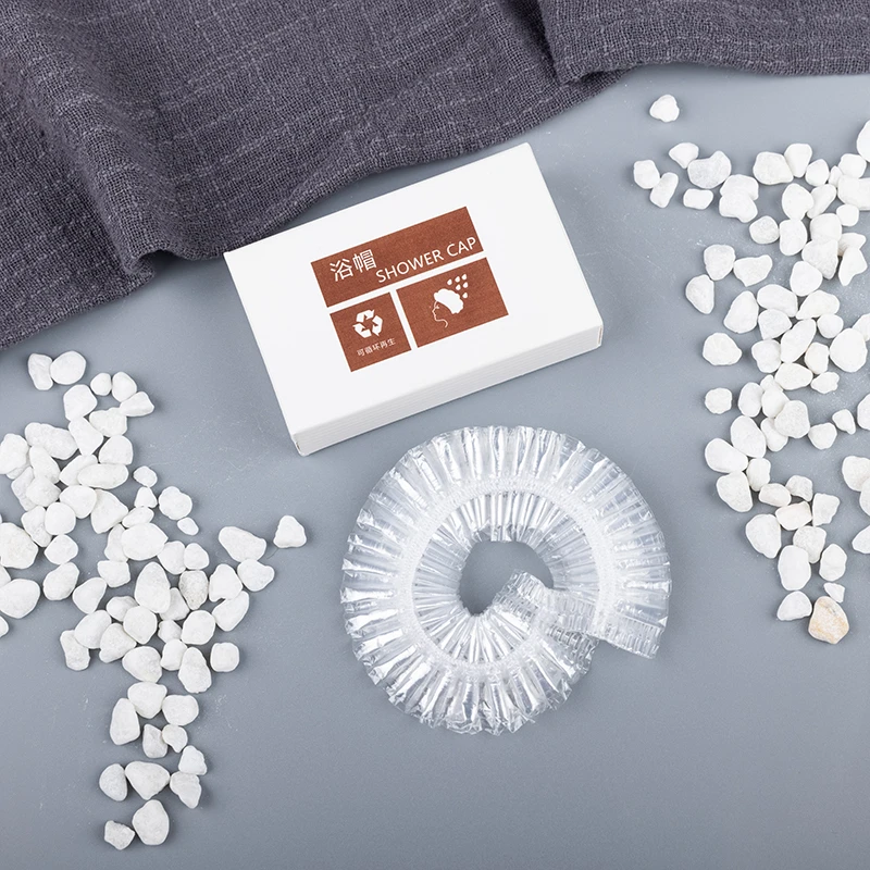 Renfola Alba Collection Hotel Shower Cap, Clear Pleated in Card Box