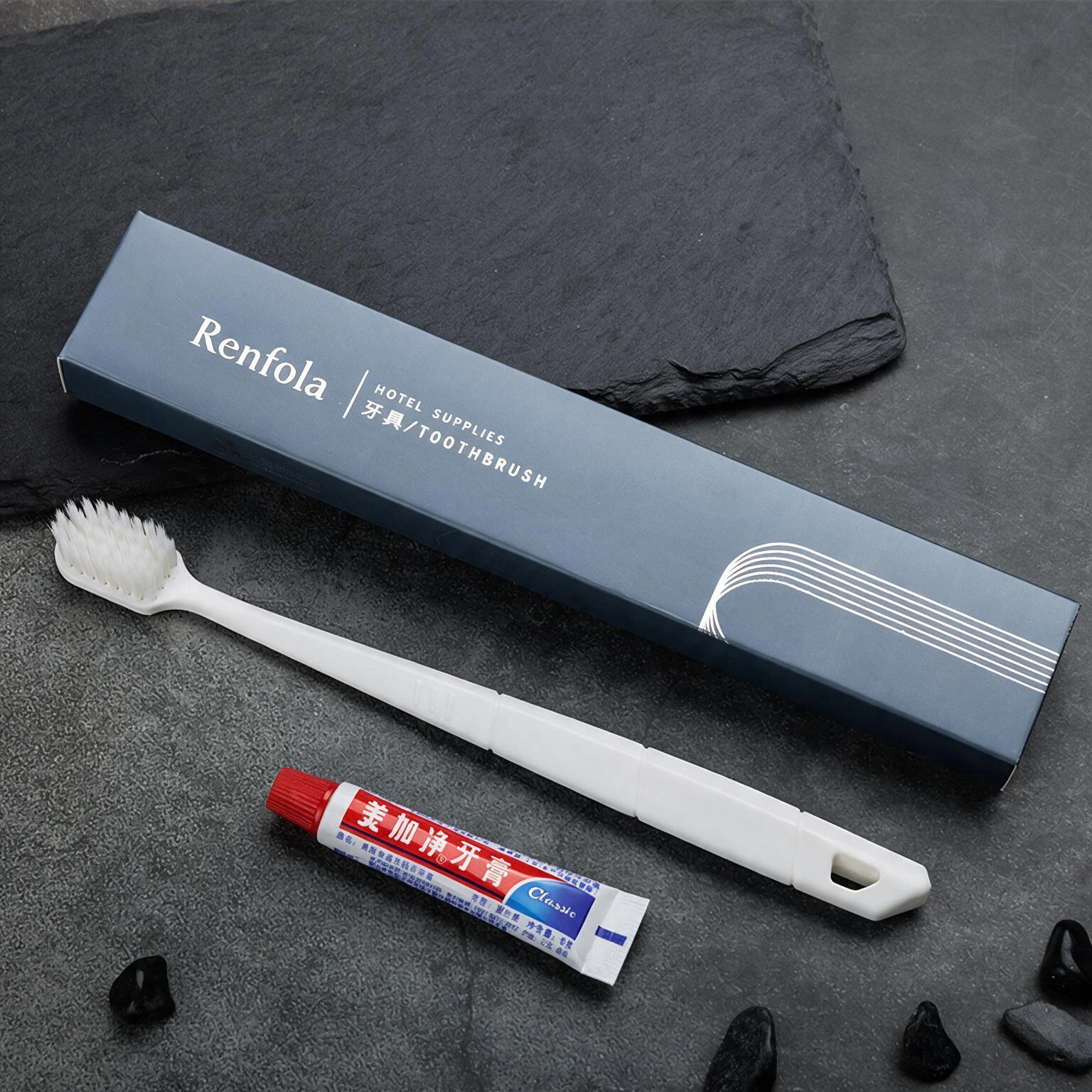 Renfola Sterling Collection Hotel Dental Kit, White Handle with 3g Toothpaste