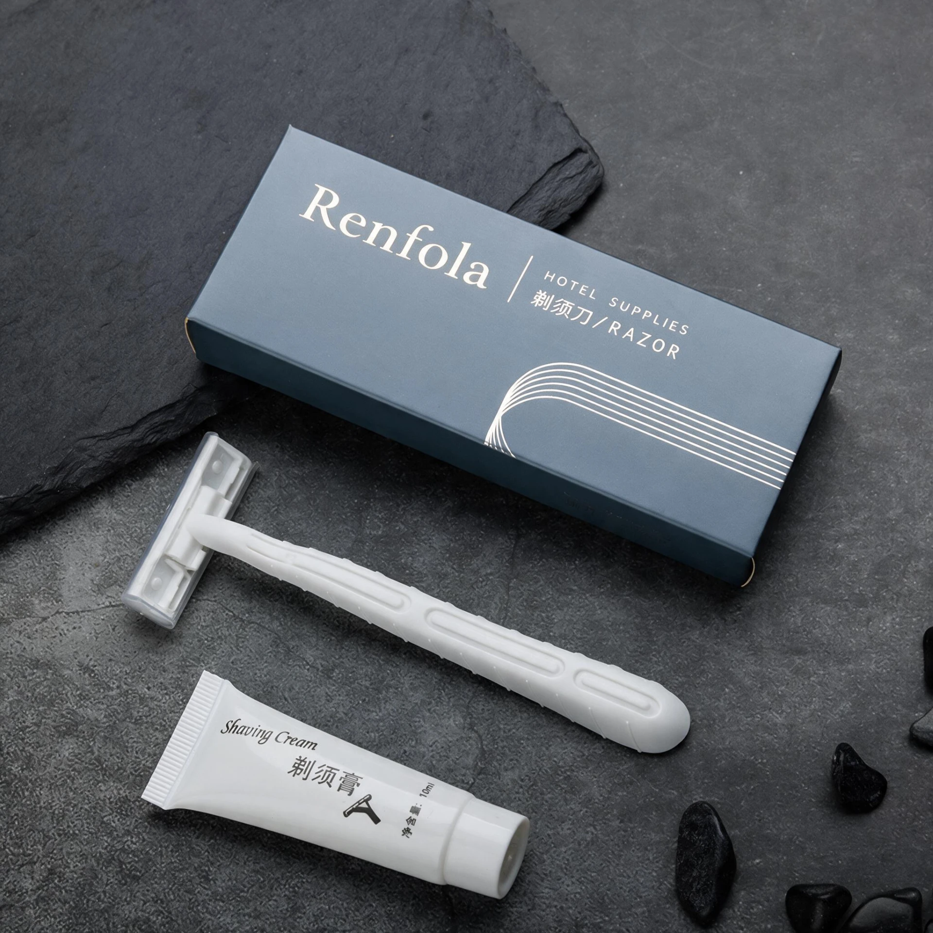 Renfola Sterling Collection Hotel Razor, Twin Blade with 10g Shaving Cream
