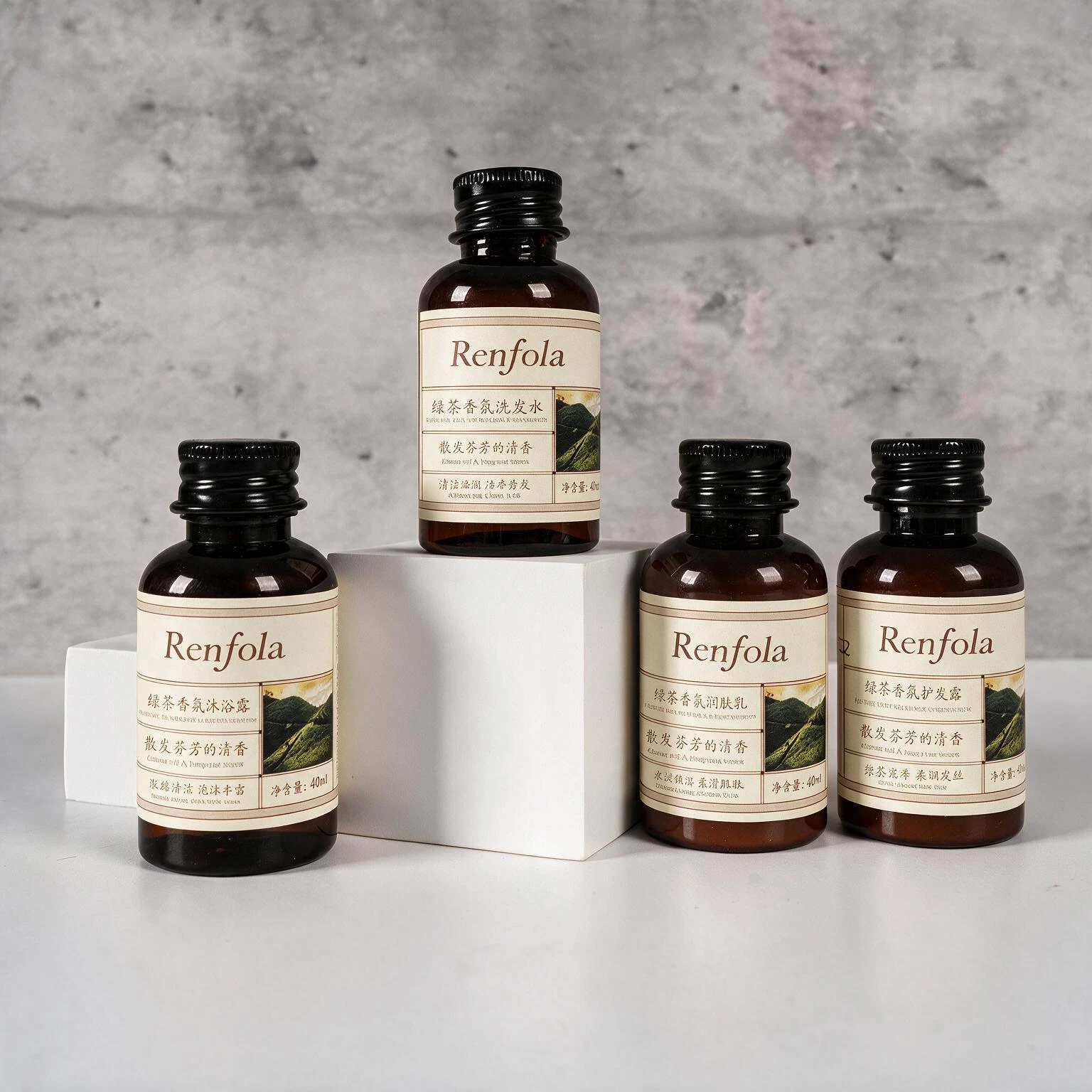 Renfola Botanica Hotel Toiletry Set, Green Tea 4x40ml Four-Piece