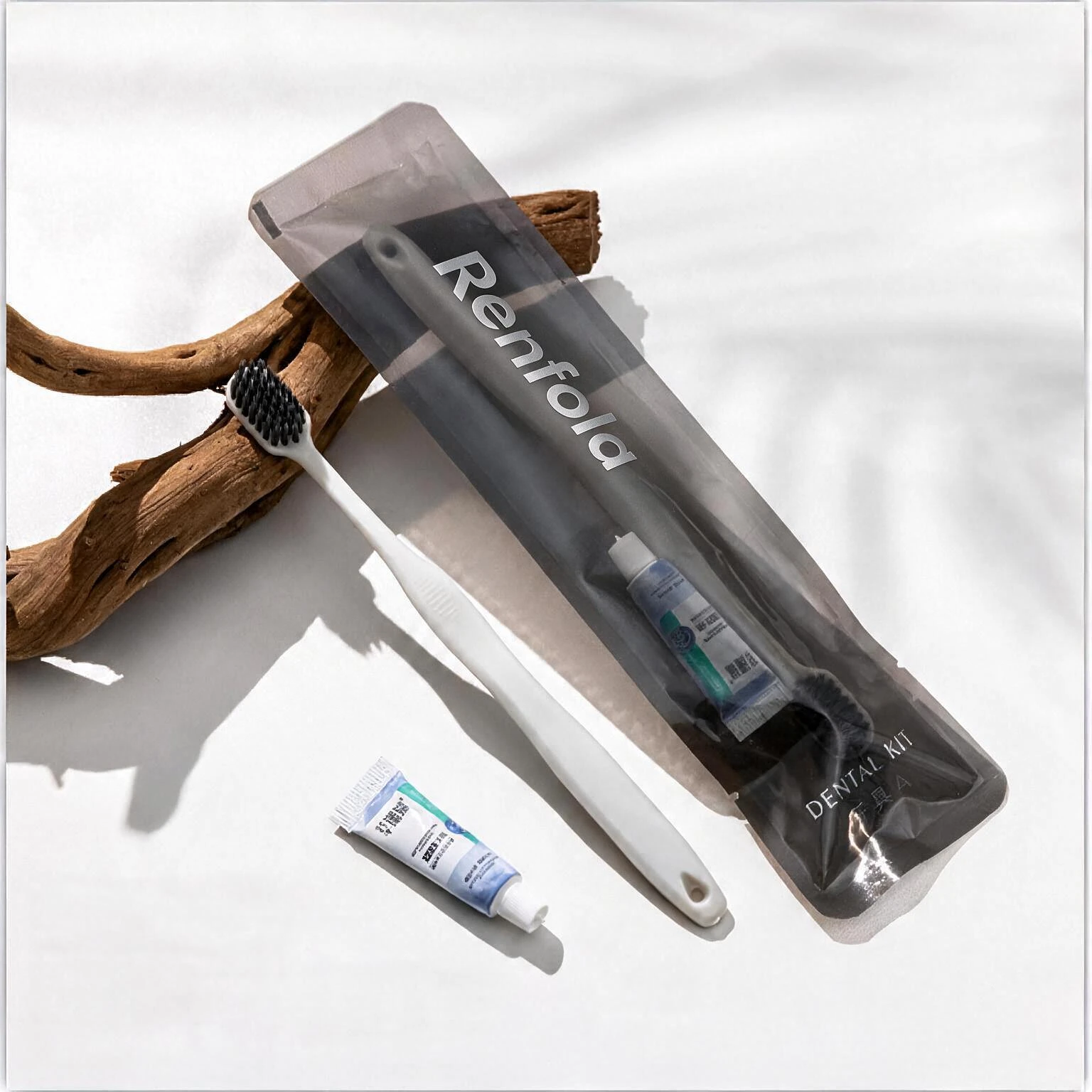 Renfola Juniper Collection Hotel Dental Kit, Off-White Handle with 3g Toothpaste