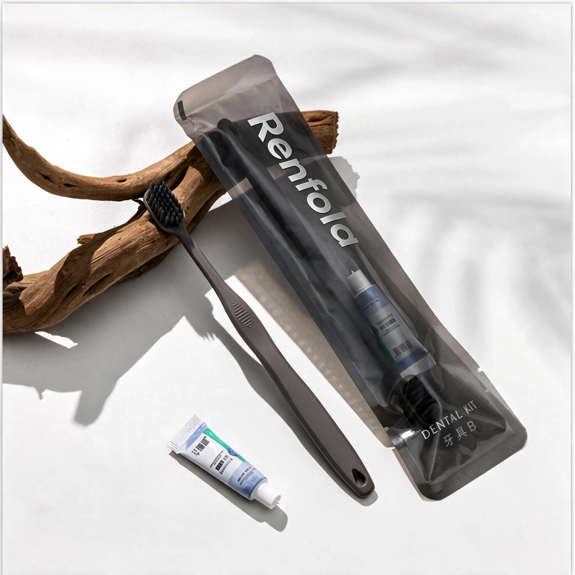 Renfola Juniper Collection Hotel Dental Kit, Smoke Grey Handle with 3g Toothpaste