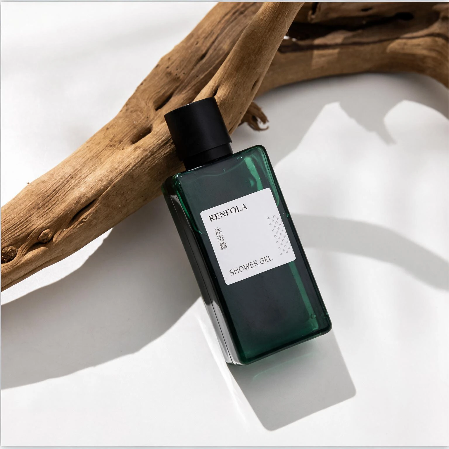 Renfola Juniper Collection Hotel Shower Gel, 40ml Dark Green Square Bottle