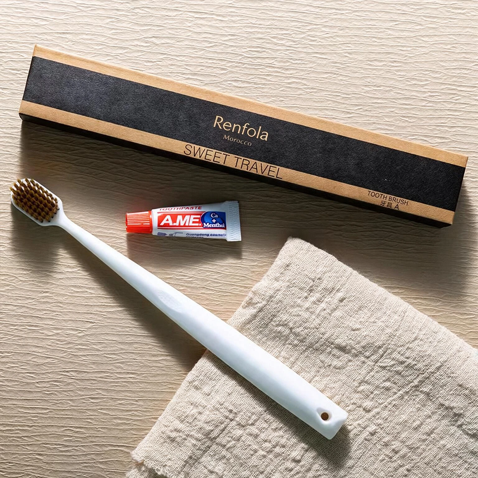 Renfola Ardenne Collection Hotel Dental Kit, White Wide-Head Brush with 3g Toothpaste