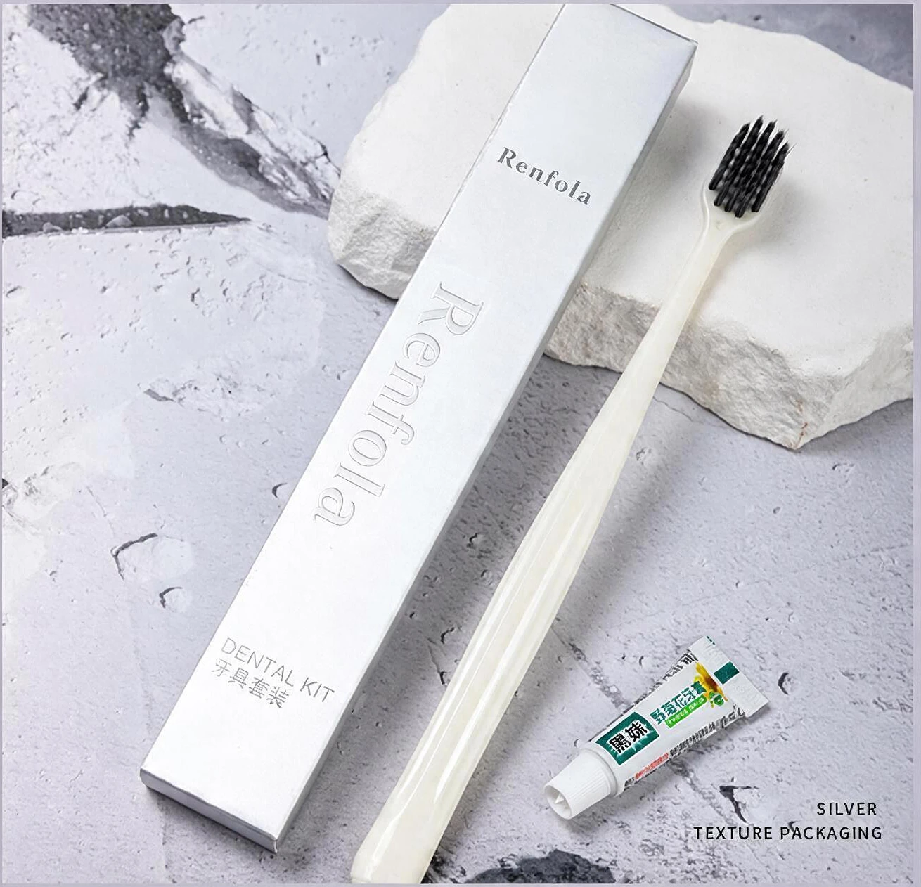 Renfola Maison Collection Hotel Dental Kit, Sage Green Handle with 3g Toothpaste