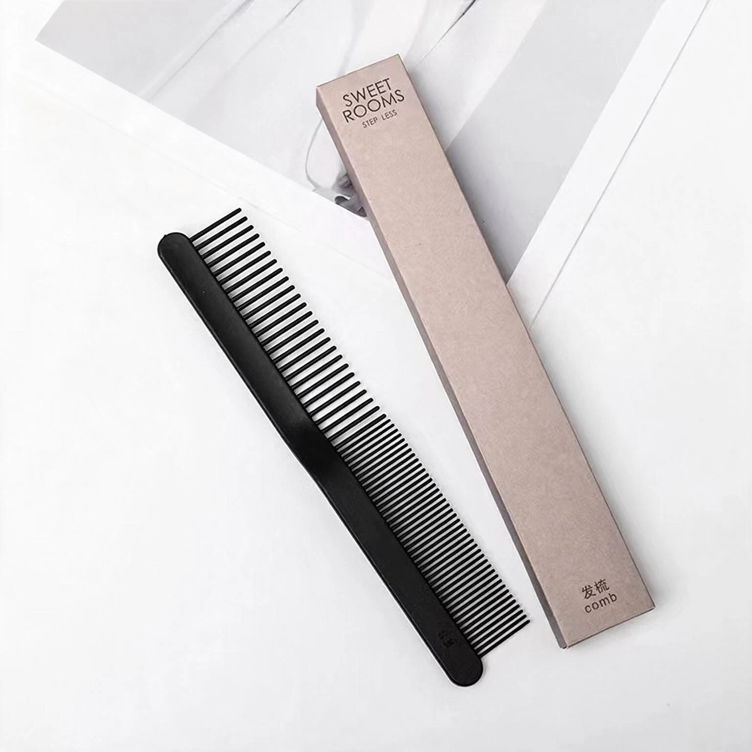 Renfola Maison Collection Hotel Comb, Black S-Curve with Two Tooth Widths